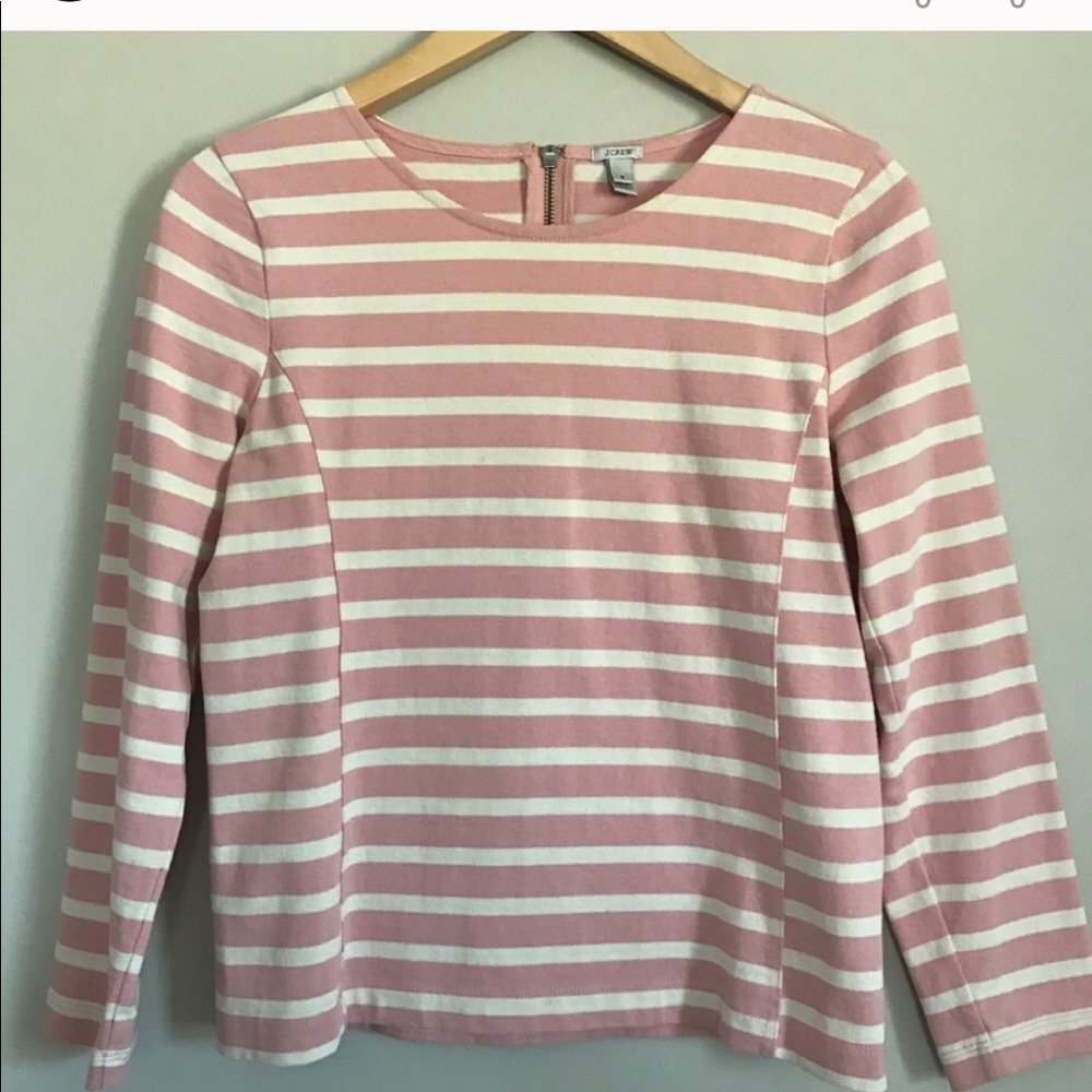 J.Crew Pink Striped Top